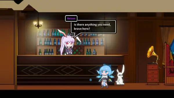Кадр с взаимодействием персонажа и объекта в Touhou Hero of Ice Fairy