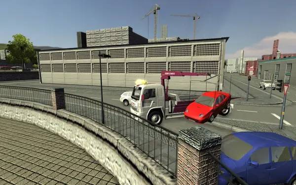 Кадр с взаимодействием персонажа и объекта в Tow Truck Simulator 2010