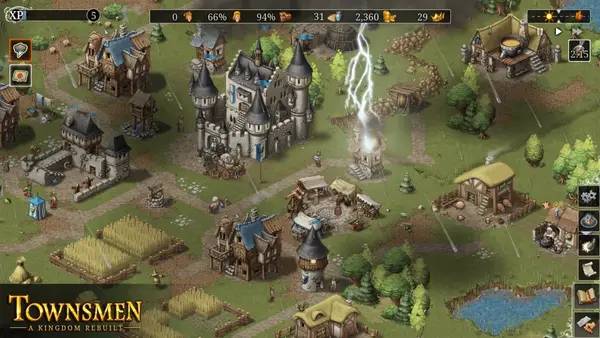 Кадр с взаимодействием персонажа и объекта в Townsmen - A Kingdom Rebuilt
