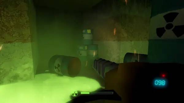 Кадр с взаимодействием персонажа и объекта в TOXICANT