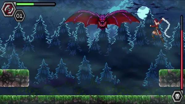 Кадр с взаимодействием персонажа и объекта в Toziuha Night  Dracula's Revenge