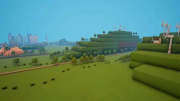 Кадр с взаимодействием персонажа и объекта в Tracks  The Train Set Game
