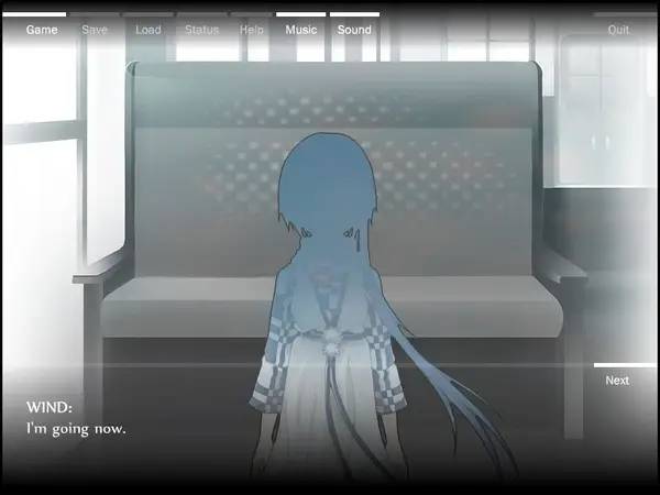 Кадр с взаимодействием персонажа и объекта в Train of Afterlife