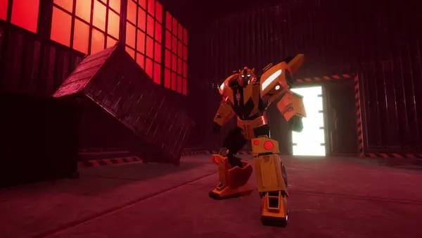 Кадр с взаимодействием персонажа и объекта в TRANSFORMERS  EARTHSPARK - Expedition
