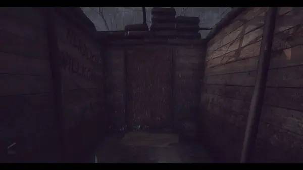Кадр с взаимодействием персонажа и объекта в Trenches - World War 1 Horror Survival Game