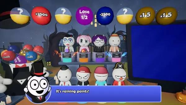 Кадр с взаимодействием персонажа и объекта в Trivia Tricks