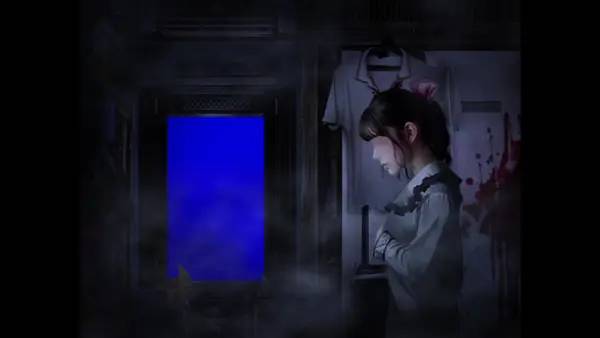 Кадр с взаимодействием персонажа и объекта в Tsugunohi -The Chamber of Phantom Name-