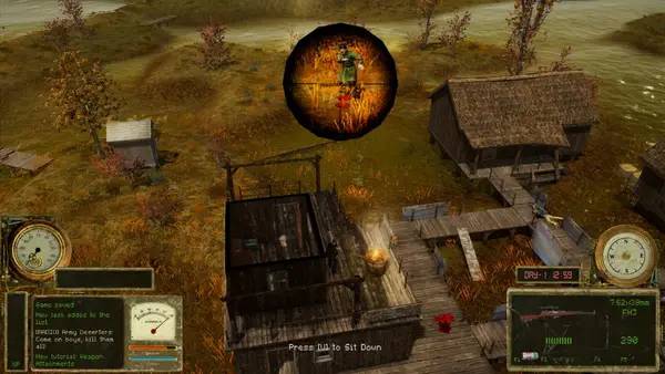 Кадр с взаимодействием персонажа и объекта в Tunguska The Visitation