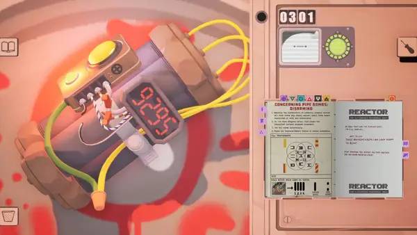 Кадр с взаимодействием персонажа и объекта в Uncle Chop's Rocket Shop