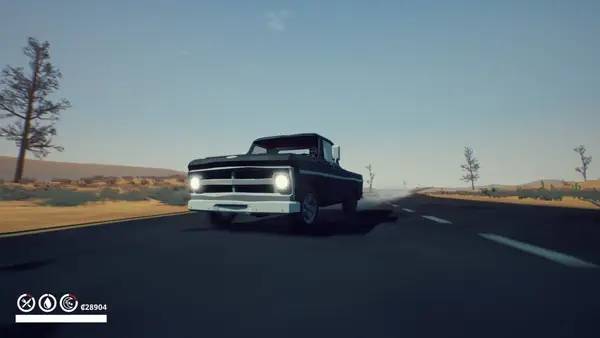 Кадр с взаимодействием персонажа и объекта в Under the Sand REDUX - a road trip game