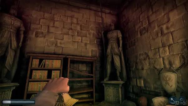 Кадр с взаимодействием персонажа и объекта в UnderDread