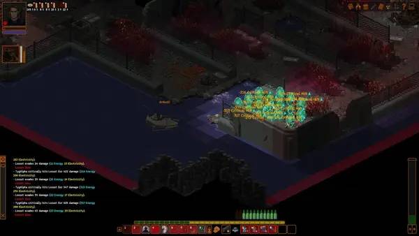 Кадр с взаимодействием персонажа и объекта в Underrail Expedition