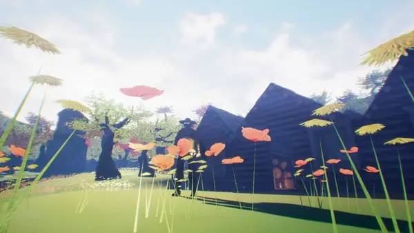 Кадр с взаимодействием персонажа и объекта в Undying Lantern