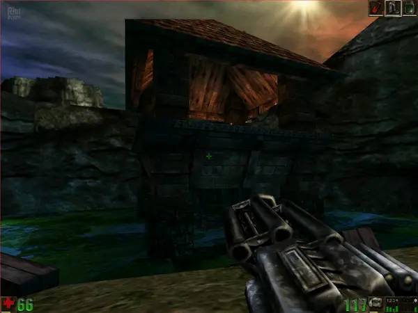 Кадр с взаимодействием персонажа и объекта в Unreal Mission Pack  Return to Na Pali