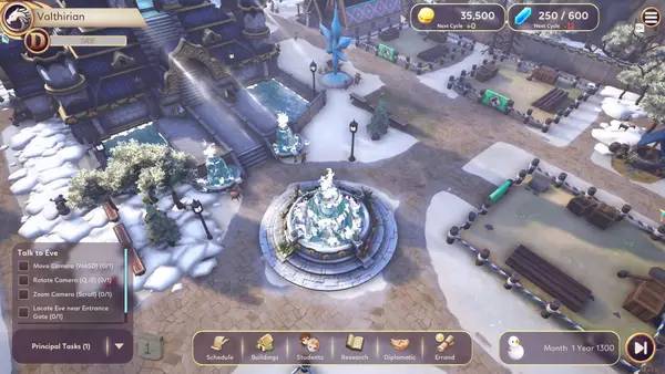 Кадр с взаимодействием персонажа и объекта в Valthirian Arc  Hero School Story 2