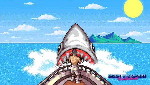 Кадр с взаимодействием персонажа и объекта в VanillaBeast Retro Knock-Out!