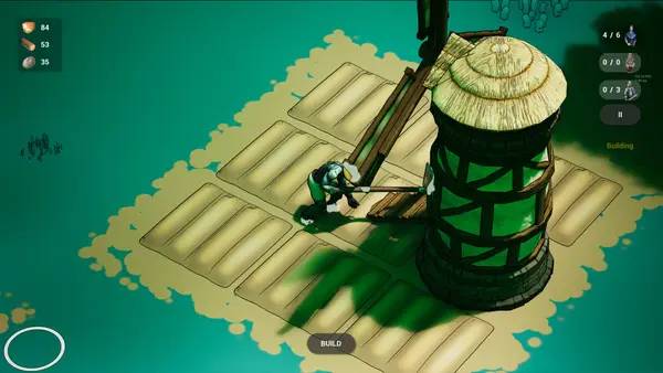 Кадр с взаимодействием персонажа и объекта в Vasterra