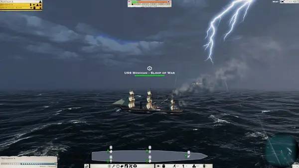 Кадр с взаимодействием персонажа и объекта в Victory At Sea Ironclad