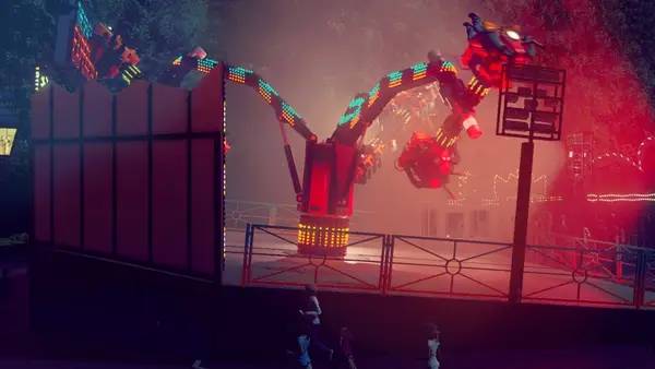 Кадр с взаимодействием персонажа и объекта в Virtual Rides 3 - Funfair Simulator