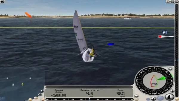 Кадр с взаимодействием персонажа и объекта в Virtual Skipper 5  32nd America's Cup - The Game