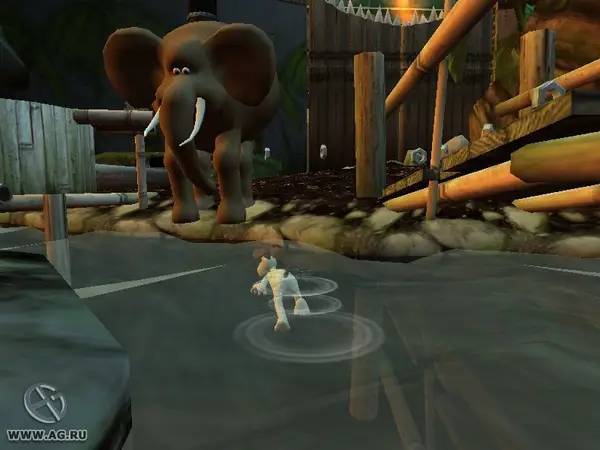 Кадр с взаимодействием персонажа и объекта в Wallace and Gromit in Project Zoo