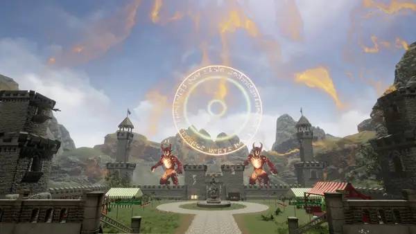 Кадр с взаимодействием персонажа и объекта в Wand Wars VR