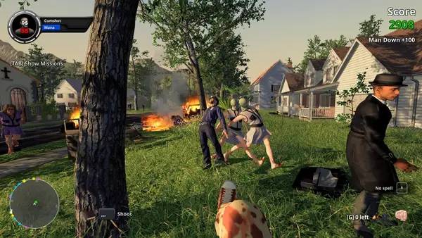 Кадр с взаимодействием персонажа и объекта в Wanking Simulator