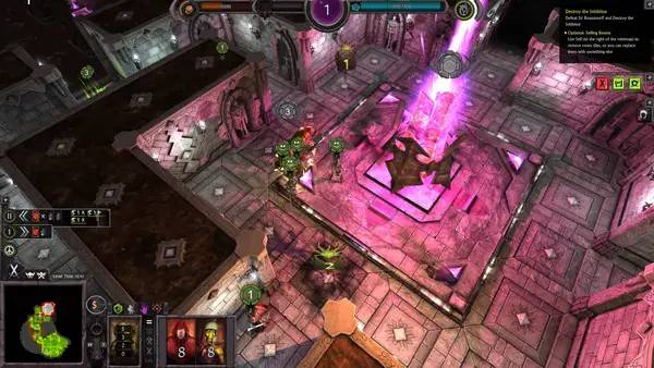Кадр с взаимодействием персонажа и объекта в War for the Overworld