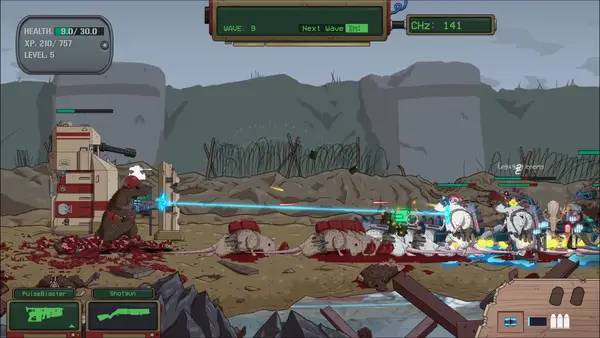 Кадр с взаимодействием персонажа и объекта в WAR RATS  The Rat em Up