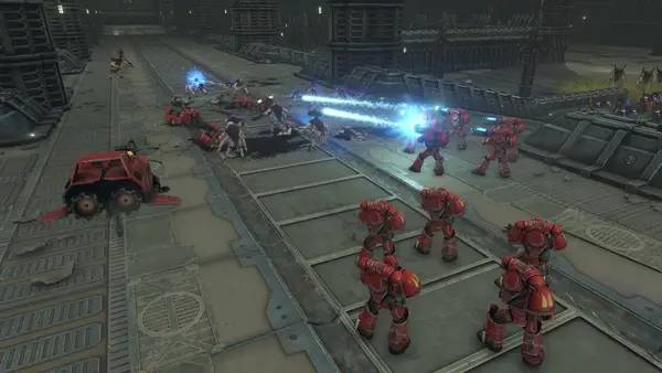 Кадр с взаимодействием персонажа и объекта в Warhammer 40,000  Battlesector