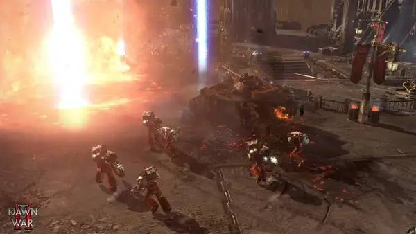 Кадр с взаимодействием персонажа и объекта в Warhammer 40,000  Dawn of War 2