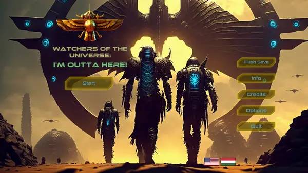 Кадр с взаимодействием персонажа и объекта в Watchers of the Universe  I'm outta here!