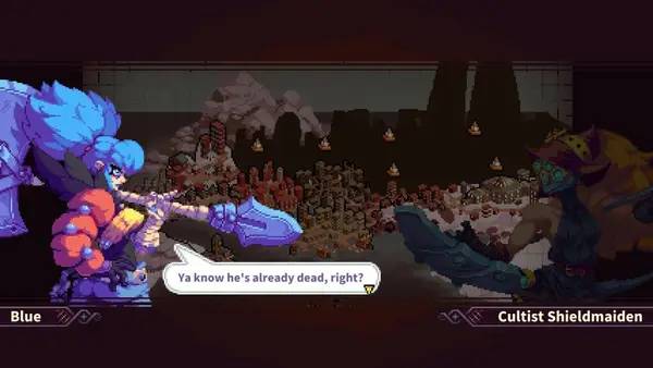 Кадр с взаимодействием персонажа и объекта в Wendigo Blue