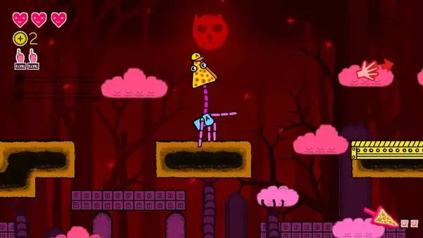 Кадр с взаимодействием персонажа и объекта в Why pizza