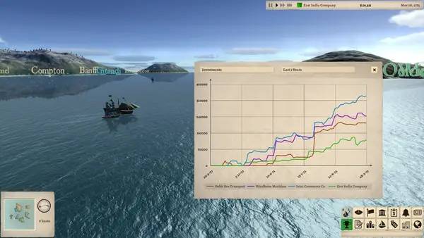 Кадр с взаимодействием персонажа и объекта в Winds Of Trade