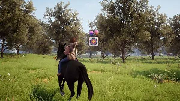 Кадр с взаимодействием персонажа и объекта в Windstorm  An Unexpected Arrival