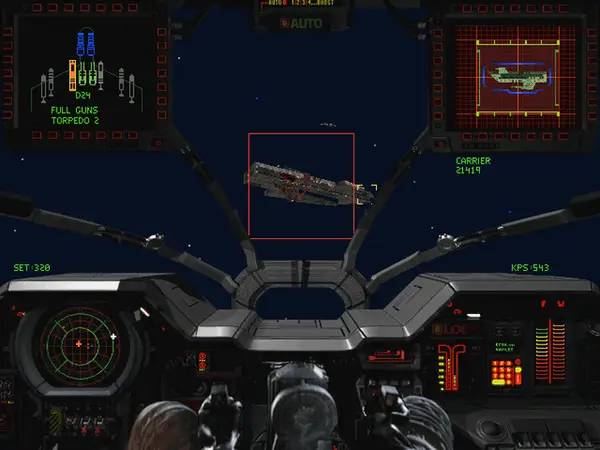 Кадр с взаимодействием персонажа и объекта в Wing Commander 3  Heart of the Tiger