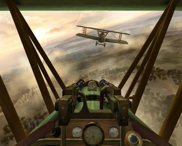 Кадр с взаимодействием персонажа и объекта в Wings of Honour Battles of the Red Baron