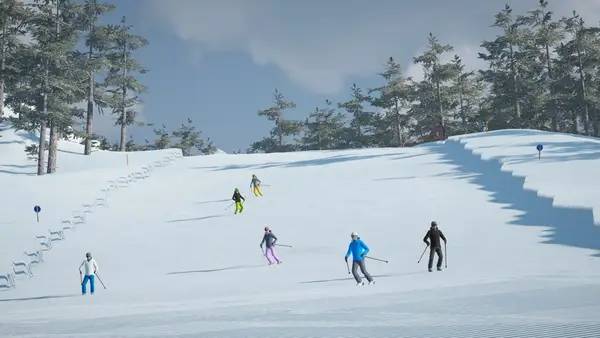 Кадр с взаимодействием персонажа и объекта в Winter Resort Simulator 2