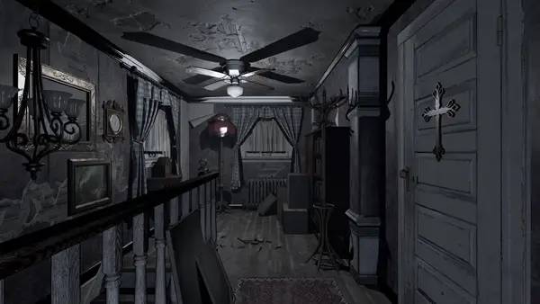 Кадр с взаимодействием персонажа и объекта в Witching Hour