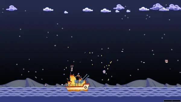 Кадр с взаимодействием персонажа и объекта в Worms World Party Remastered