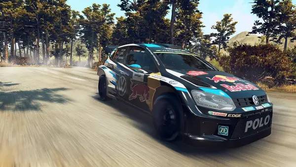 Кадр с взаимодействием персонажа и объекта в WRC 5 FIA World Rally Championship