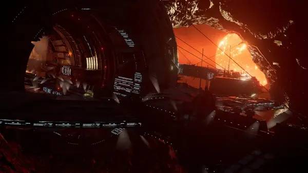 Кадр с взаимодействием персонажа и объекта в X4 Tides of Avarice