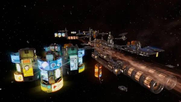 Кадр с взаимодействием персонажа и объекта в X Rebirth  Home of Light