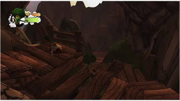 Кадр с взаимодействием персонажа и объекта в Yasai Ninja