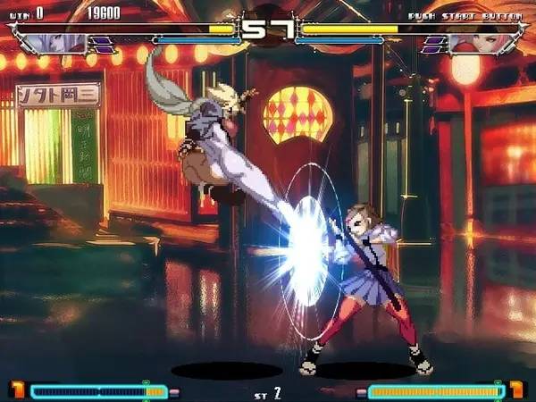 Кадр с взаимодействием персонажа и объекта в Yatagarasu Attack on Cataclysm