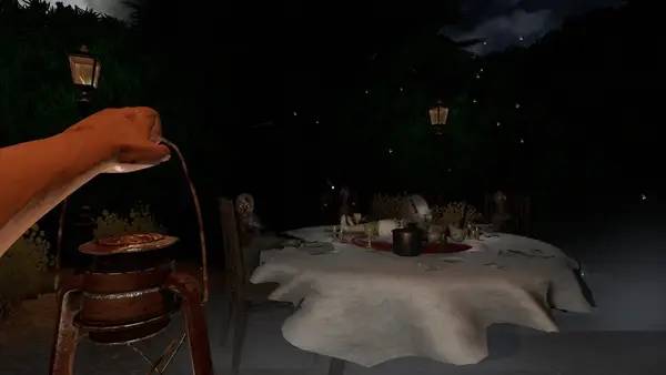 Кадр с взаимодействием персонажа и объекта в Zemblanity