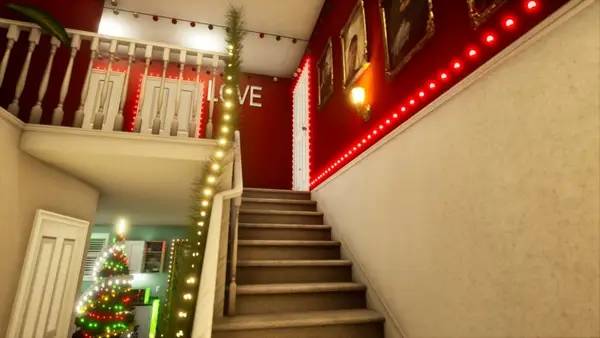 Кадр с взаимодействием персонажа и объекта в Zombie Claus