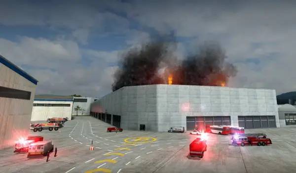 Момент активного игрового действия Airport Firefighters The Simulation