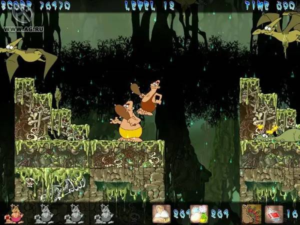 Момент активного игрового действия Caveman Zac